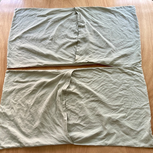 Quince European Linen King Sham Pillow Set (2) Light Grey - Picture 3 of 8